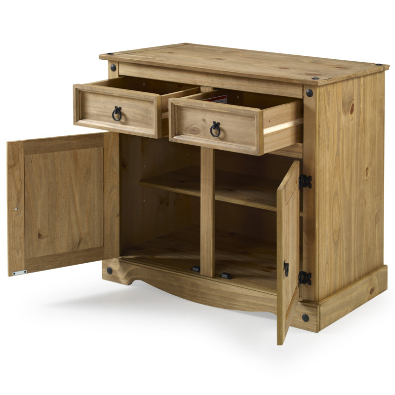 Wide 2 drawer pine wood gracie oaks discount